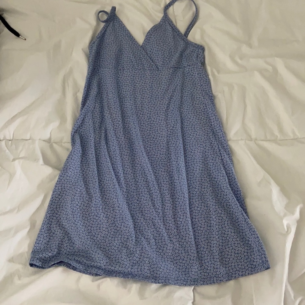blue floral dress